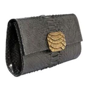 Raven exotic skin clutch